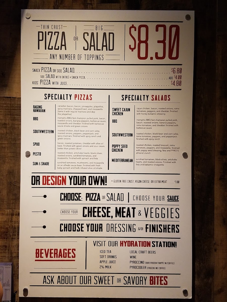 PYRO'S Fire Fresh Pizza Menu - Image 4